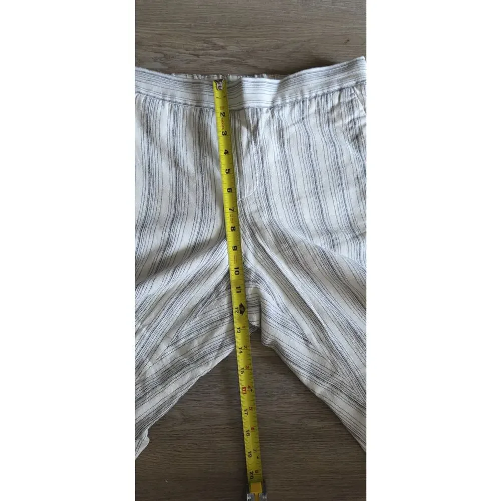Banana Republic Women's Linen Striped Boho Chic Cottagecore Summer Pants, Size 6